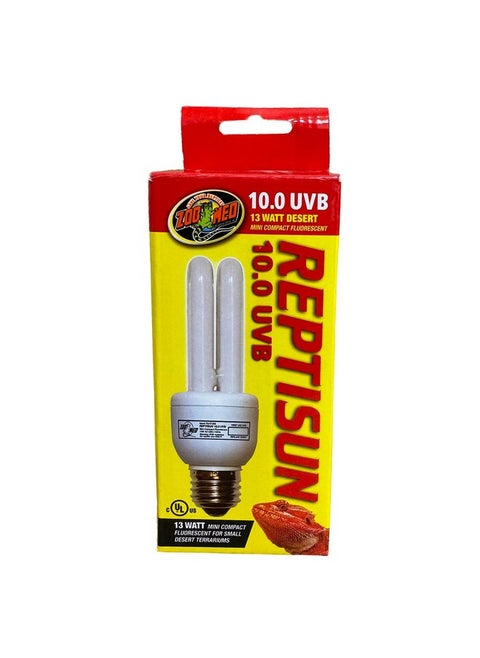 Zoo Med ReptiSun 10.0 UVB Mini Compact Fluorescent 13 Watt (عبوة من 4 قطع)
