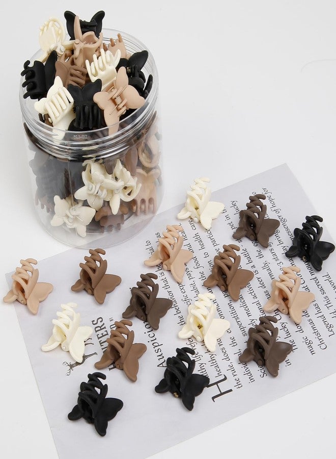 TEBIEKOY 50Pcs Butterfly Hair Clips for Women Girls, Small Cute Claw Clips for Thin Fine Hair Neutral Color Mini Hair Clips Strong Grip Y2K Hair Accessories for Women Teen Girls - Image 3