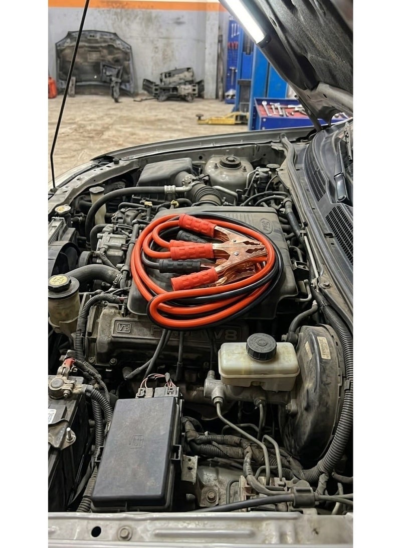 أم تي كابل اشتراك بطارية سيارة أصلي ماركة MT ، سلك توصيل بطارية بقوة 1500 أمبير ، طول 3 متر ، كابلات تشغيل السيارة للمهمات الشاقة ، مشابك نحاسية قوية معزولة ، شنطة تخزين دائرية ، كيبل اشتراك سيارة ديزل وبنزين ، مانع للشرر ، أطراف توصيل نحاس ، منقذ الطوارئ للسيارات ، ملحقات سيارات ضرورية ، Booster Cable 1500A ، كابل اشتراك متنقل للرحلات ، جودة عالية ومقاوم للحرارة ، مناسب للشاحنات والسيارات الصغيرة والدفع الرباعي ، سهل التخزين والاستخدام. - Image 2