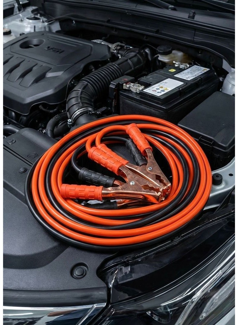 أم تي كابل اشتراك بطارية سيارة أصلي ماركة MT ، سلك توصيل بطارية بقوة 1500 أمبير ، طول 3 متر ، كابلات تشغيل السيارة للمهمات الشاقة ، مشابك نحاسية قوية معزولة ، شنطة تخزين دائرية ، كيبل اشتراك سيارة ديزل وبنزين ، مانع للشرر ، أطراف توصيل نحاس ، منقذ الطوارئ للسيارات ، ملحقات سيارات ضرورية ، Booster Cable 1500A ، كابل اشتراك متنقل للرحلات ، جودة عالية ومقاوم للحرارة ، مناسب للشاحنات والسيارات الصغيرة والدفع الرباعي ، سهل التخزين والاستخدام. - Image 1