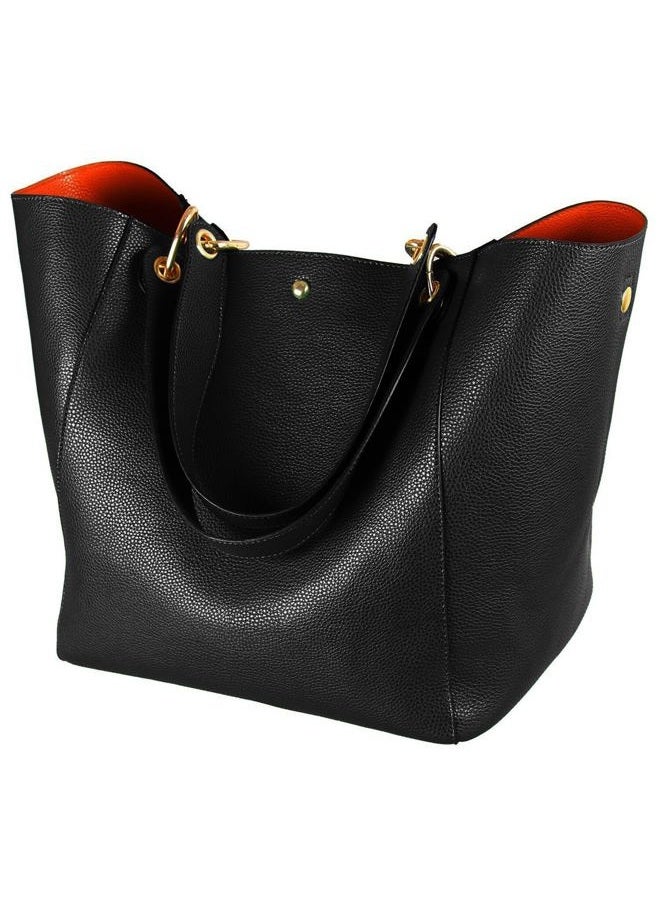 sqlp Large Work Tote Bag for Women Designer Purses and Handbags Big Bucket bags Ladies Travel Crossbody Purse, Black, One size - Image 1