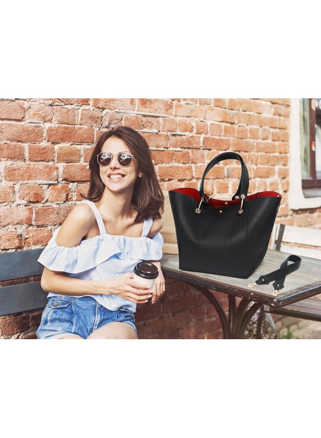 sqlp Large Work Tote Bag for Women Designer Purses and Handbags Big Bucket bags Ladies Travel Crossbody Purse, Black, One size - Image 2
