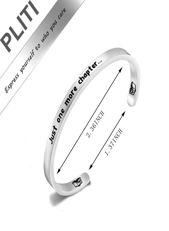 PLITI Just One More Chapter Cuff Bangle Bookworm Gift Reader Gifts Librarian Gifts Literary Jewelry Writers Author Student Gift Book Lover Gifts for Women Librarian Teacher Gift (one more chapter CB) - Image 2