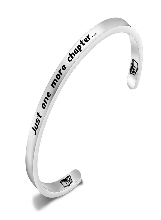 PLITI Just One More Chapter Cuff Bangle Bookworm Gift Reader Gifts Librarian Gifts Literary Jewelry Writers Author Student Gift Book Lover Gifts for Women Librarian Teacher Gift (one more chapter CB) - Image 1