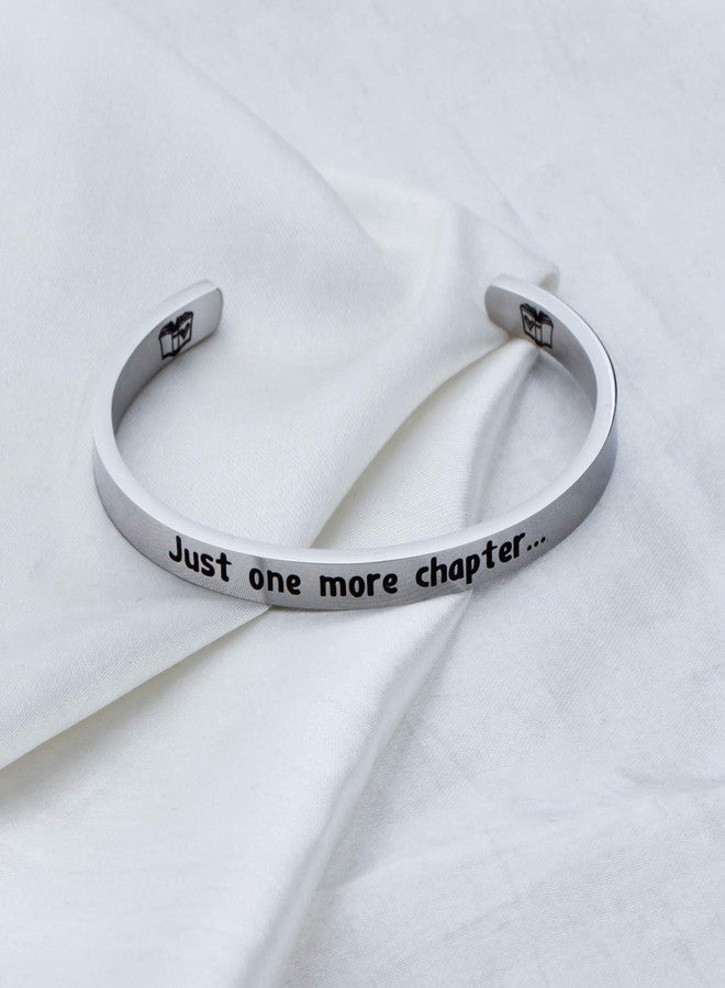 PLITI Just One More Chapter Cuff Bangle Bookworm Gift Reader Gifts Librarian Gifts Literary Jewelry Writers Author Student Gift Book Lover Gifts for Women Librarian Teacher Gift (one more chapter CB) - Image 3