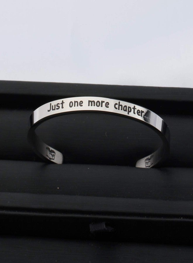 PLITI Just One More Chapter Cuff Bangle Bookworm Gift Reader Gifts Librarian Gifts Literary Jewelry Writers Author Student Gift Book Lover Gifts for Women Librarian Teacher Gift (one more chapter CB) - Image 4