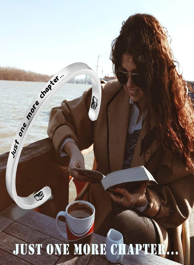 PLITI Just One More Chapter Cuff Bangle Bookworm Gift Reader Gifts Librarian Gifts Literary Jewelry Writers Author Student Gift Book Lover Gifts for Women Librarian Teacher Gift (one more chapter CB) - Image 5