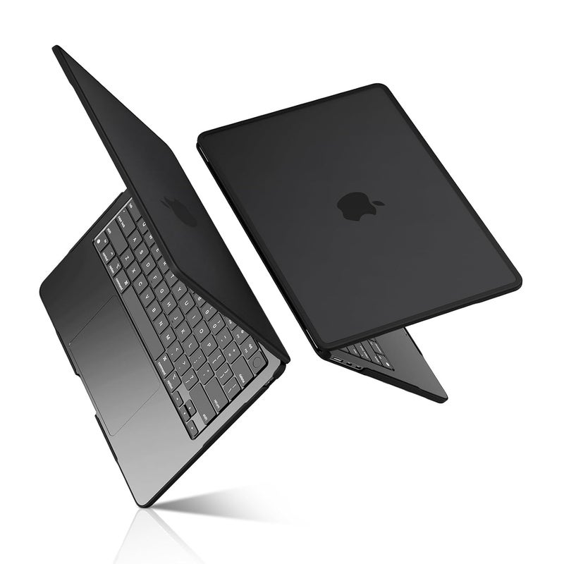 BlueSwan غطاء صلب من BlueSwan متوافق مع MacBook Air 13.6 بوصة M4 M3 M2 A3240 A3113 A2681، إصدار 2025 2024 2022، إطار TPU غير لامع مضاد للبصمات M2 M3 M4 Air 13 غطاء حماية للكمبيوتر المحمول - أسود مطفي - Image 1