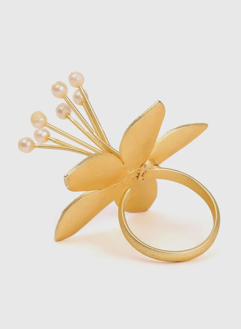 SOHI Gold-Plated Bass Handmade Adjustable Ring