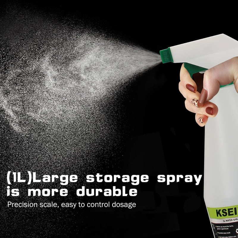 KSEIBI Garden Pressure Water Hand Sprayer with Adjustable Nozzle, 900 ml Capacity, White/Green - Image 3