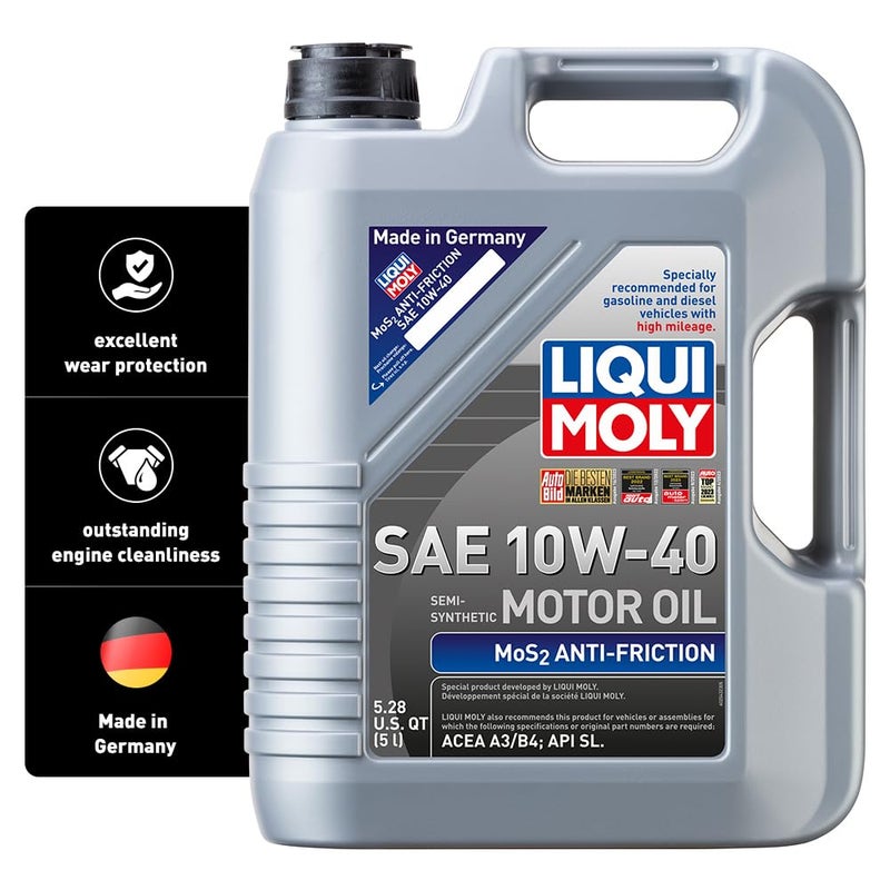 LIQUI MOLY زيت محرك ليكي مولي MoS2 مضاد للاحتكاك SAE 10W40 5 لتر