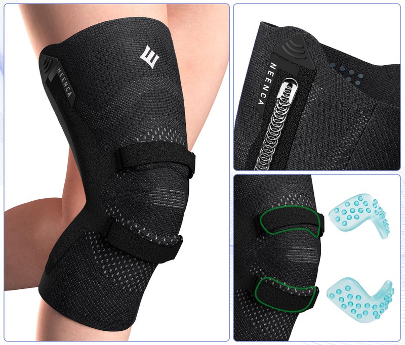 NEENCA Knee Brace for Knee Pain, Compression Knee Support with Patella Tendon Strap & Gel Pads, Side Stabilizers. Knee Sleeve for Meniscus Tear, ACL, PCL, Arthritis, Joint Pain Relief, Runner, Workout - Image 4