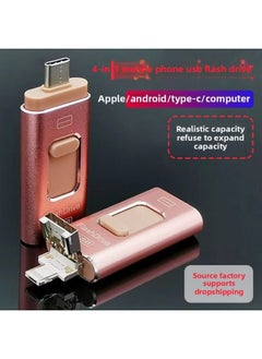 Generic Android E-commerce For Mobile Phone U Disk Four In One For HuaweiG Large Capacity 128 Multi-function For AppleU Disk-Color:Rose Gold (large Window)-Capacity:256GB  - Image 2