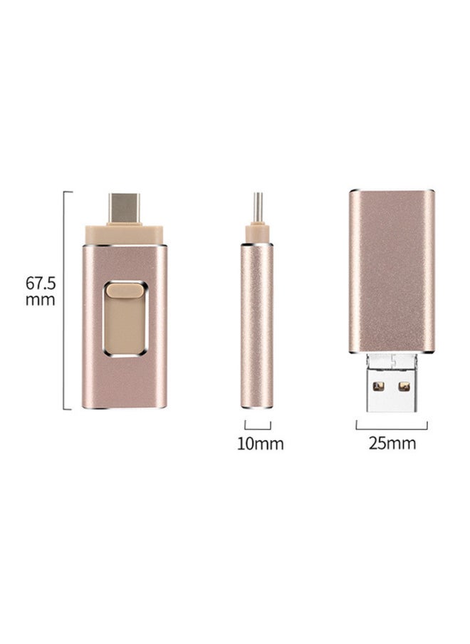 Generic - Android E-commerce For Mobile Phone U Disk Four In One For HuaweiG Large Capacity 128 Multi-function For AppleU Disk-Color:Rose Gold (large Window)-Capacity:256GB - Image 1