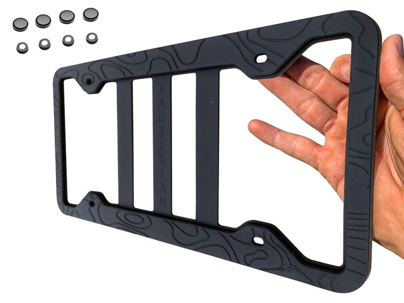 Tactilian Silicone Topography Design License Plate Frame Cover | Topo License Plate Frame Rust Proof, Rattle Proof, Weather Proof License Plate Holder for Car | Topo Embossed Plate Frame for Auto Truck Van SUV - Image 1