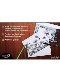 BRUSTRO Brustro Artists Small Bristol Paper | 250 GSM, 50 Sheets, Size (Small) |10X14 cm| Ideal for Solvent Based Markers, Ink, Airbrush,Pencil & Charcoal, Illustration, Design, Manga  - Image 4