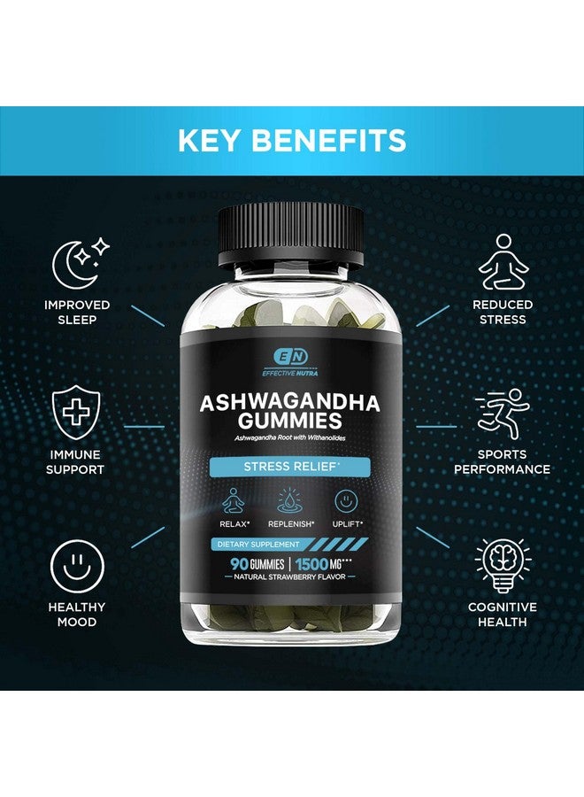 Effective Nutra EFFECTIVE NUTRA Ashwagandha Gummies 1500mg | Stress Relief, Immune Support, Calm Mood, Energy | Natural Berry Flavor | 45-Day Supply | Vegan, Gluten-Free, Non-GMO | Supplement for Men & Women (90ct) - Image 2