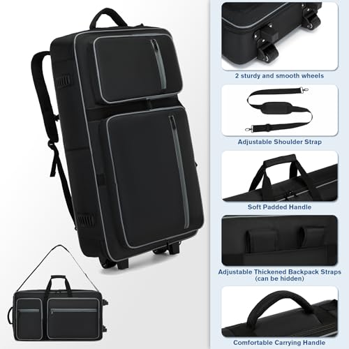 Cxinesbag DJ Case with Wheels Compatible with DDJ FLX10/1000/1000SRT/REV7/REV5/SCLIVE 4,DJ Controller Case for Pioneer DJ Equipment,DJ Controller Bag with Multi-pocket for DJ Accessories,Soft DJ Backpack - Image 5