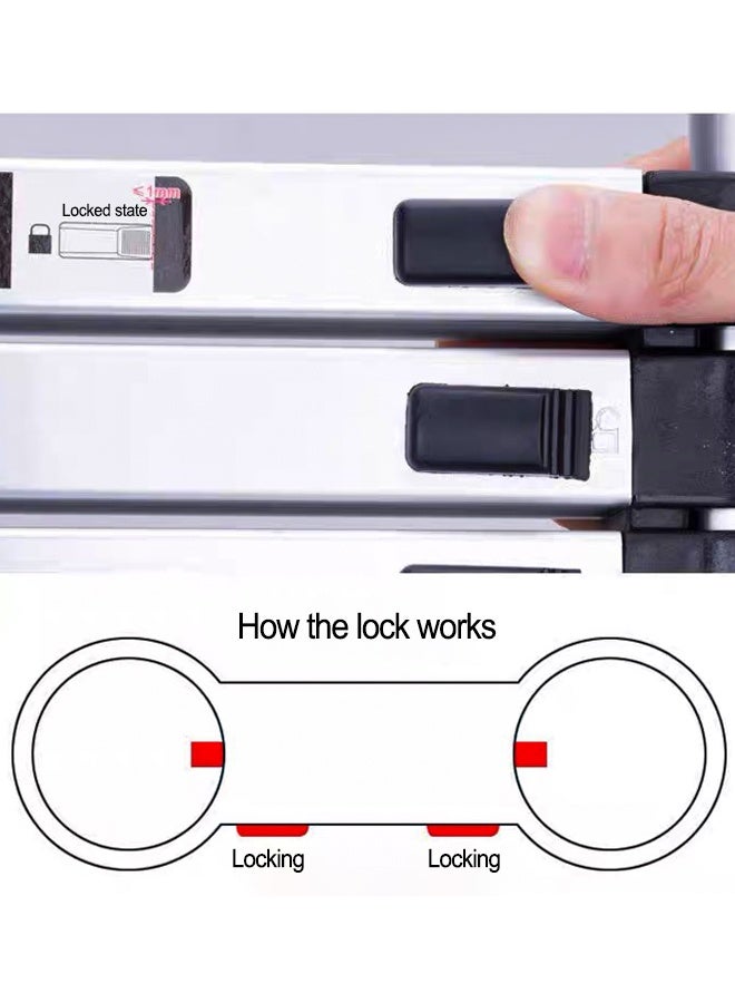 سلم تلسكوبي بطول 2.7 متر - سلم تمديد من الألومنيوم شديد التحمل للمنزل والعمل - سعة 150 كجم - تصميم مدمج قابل للطي - Image 5
