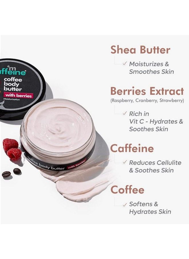 MCaffeine - Coffee & Berries Body Butter With Shea Butter For Deep Moisturization & Soft Skin Nourishes Dry Skin; Vitamin C Rich Nonsticky Moisturizer With Fruity Coffee Aroma; For Women & Men 100G - Image 1
