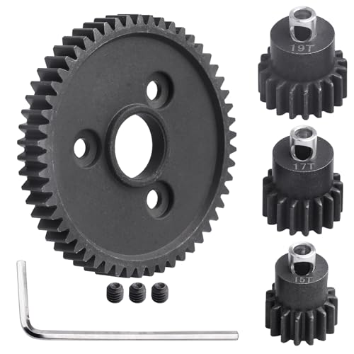 FriHobby Metal Steel 54T 32P Spur Gear with 15T/17T/19T Pinions Gear Sets Replace 3956 for Traxxas Slash Rustler Stampede E-REVO Summit ST Rally Raptor R T-Maxx 2WD VXL - Image 1