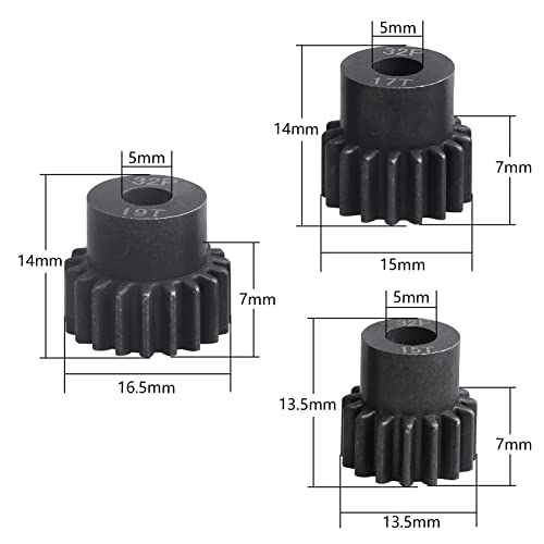 FriHobby Metal Steel 54T 32P Spur Gear with 15T/17T/19T Pinions Gear Sets Replace 3956 for Traxxas Slash Rustler Stampede E-REVO Summit ST Rally Raptor R T-Maxx 2WD VXL - Image 3