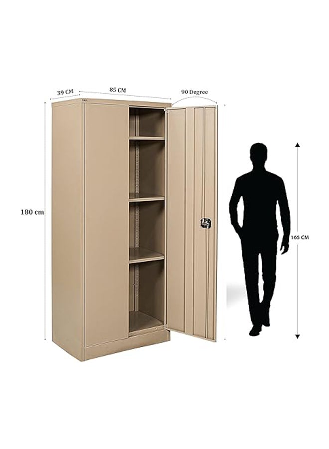 RIGID Steel Office Cupboard, Steel Filing Cupboard,Cabinet with Shelves Storage Compartment,Flush Key lock (Beige) - Image 2