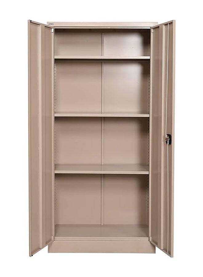 RIGID Steel Office Cupboard, Steel Filing Cupboard,Cabinet with Shelves Storage Compartment,Flush Key lock (Beige) - Image 4