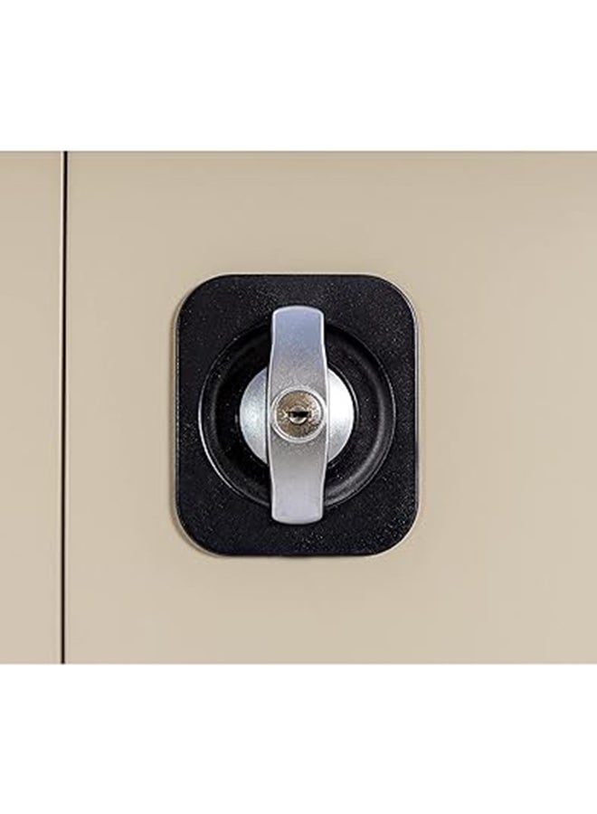 RIGID Steel Office Cupboard, Steel Filing Cupboard,Cabinet with Shelves Storage Compartment,Flush Key lock (Beige) - Image 5