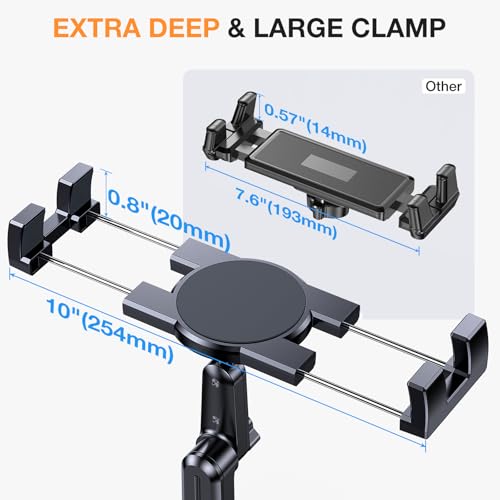 Coolpow Cup Holder Tablet Holder for Car【15" Height Adjustable】 Car Cup Holder ipad Car Mount for Truck Stand Car Tablet Holder Multi Angle Car Mount for All 4.7"-13" Apple iPad Samsung Galaxy Tab - Image 3