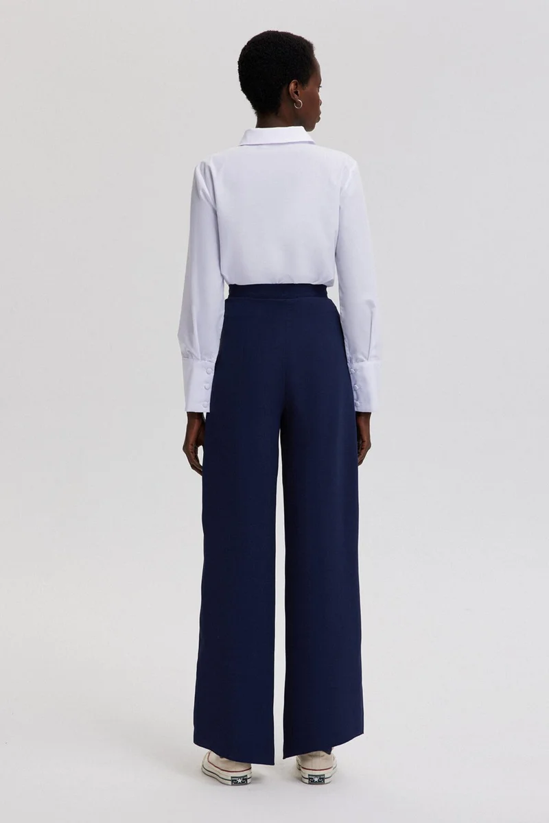 Touche Wide Leg Crepe Trousers