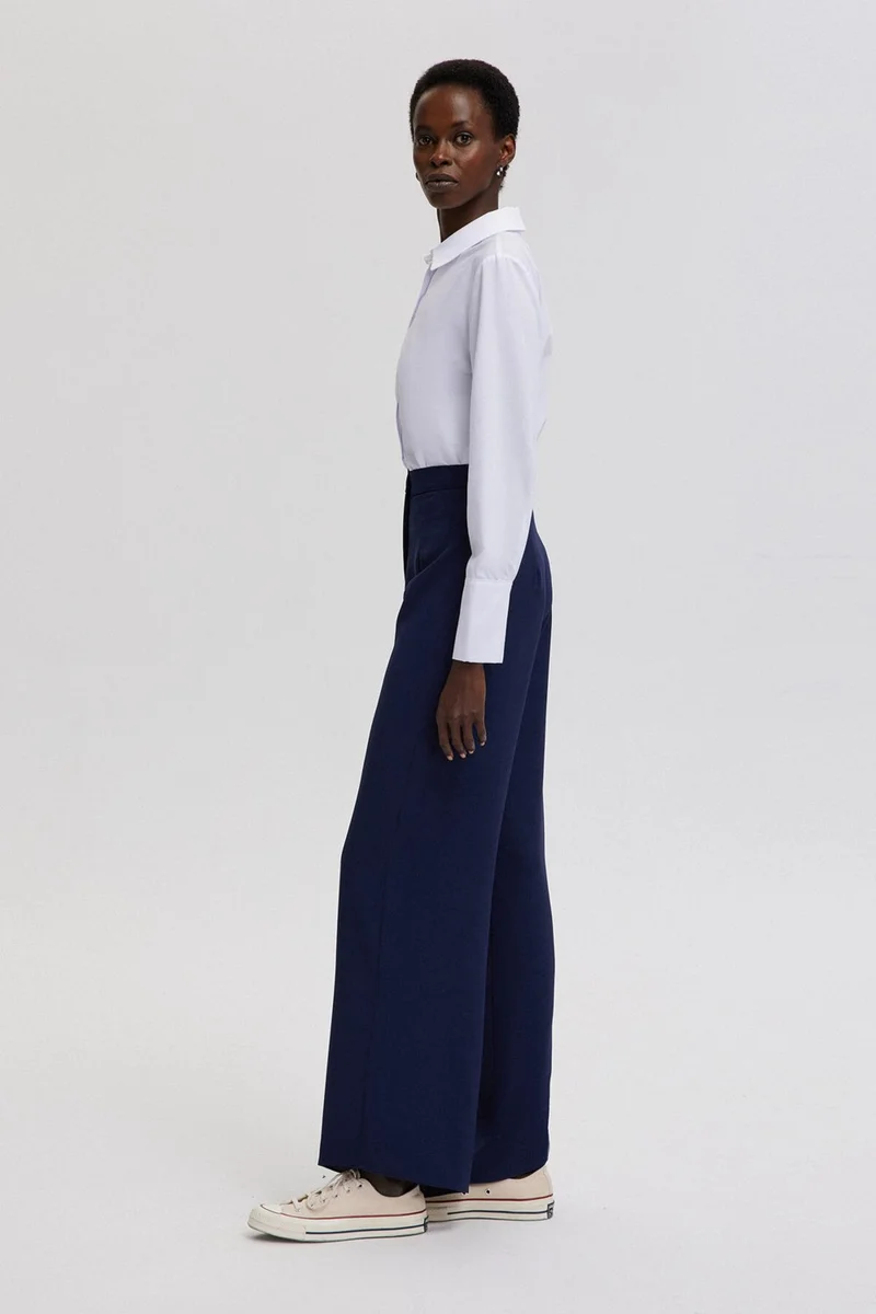 Touche Wide Leg Crepe Trousers