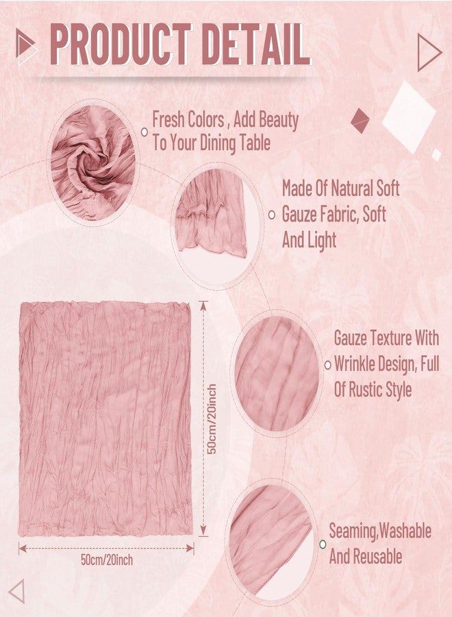 Cupuamon 25 Pack Cheesecloth Napkins 20x20 Inch Dinner Table Napkins Boho Washable Rustic Gauze Napkins Bulk for Wedding Bridal Baby Shower Party Decor (Dusty Pink) - Image 2