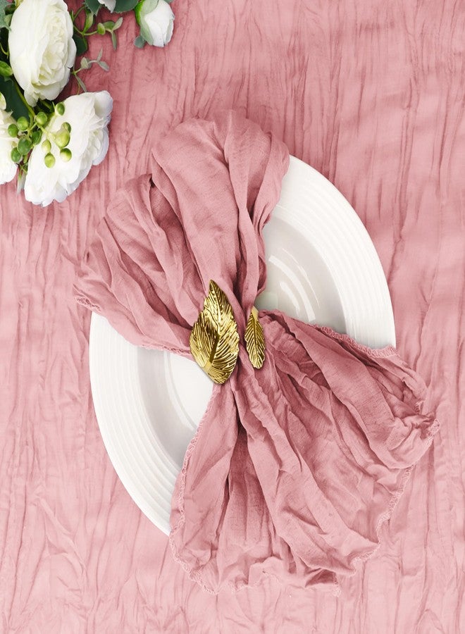 Cupuamon 25 Pack Cheesecloth Napkins 20x20 Inch Dinner Table Napkins Boho Washable Rustic Gauze Napkins Bulk for Wedding Bridal Baby Shower Party Decor (Dusty Pink) - Image 1