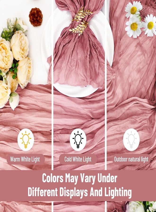 Cupuamon 25 Pack Cheesecloth Napkins 20x20 Inch Dinner Table Napkins Boho Washable Rustic Gauze Napkins Bulk for Wedding Bridal Baby Shower Party Decor (Dusty Pink) - Image 3