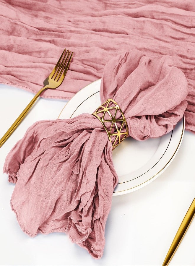 Cupuamon 25 Pack Cheesecloth Napkins 20x20 Inch Dinner Table Napkins Boho Washable Rustic Gauze Napkins Bulk for Wedding Bridal Baby Shower Party Decor (Dusty Pink) - Image 5