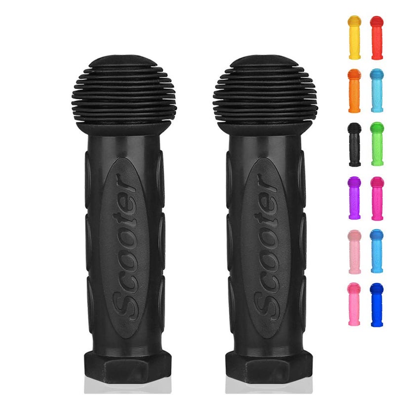 Otfaitp Scooter Grip Handlebar 1 Pair Bicycle Grip Fit For 2-3-4 Wheels Kid Kick Scooters  Children Bike  Swing Scooter (Black) - Image 1