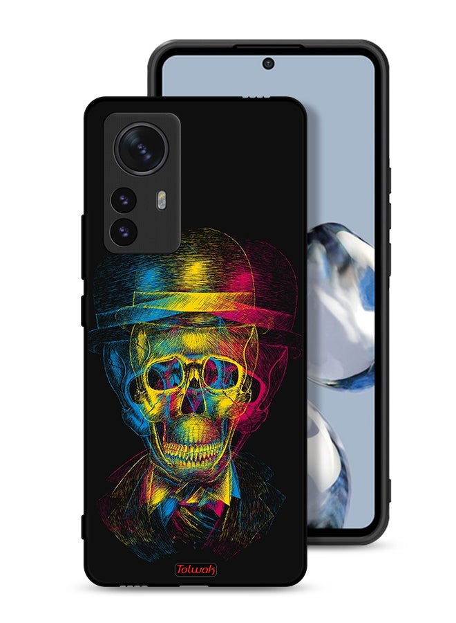 Tolwak Xiaomi 12X Protective Case Cover Skull Colorful Hat Fantasy Art - Image 1