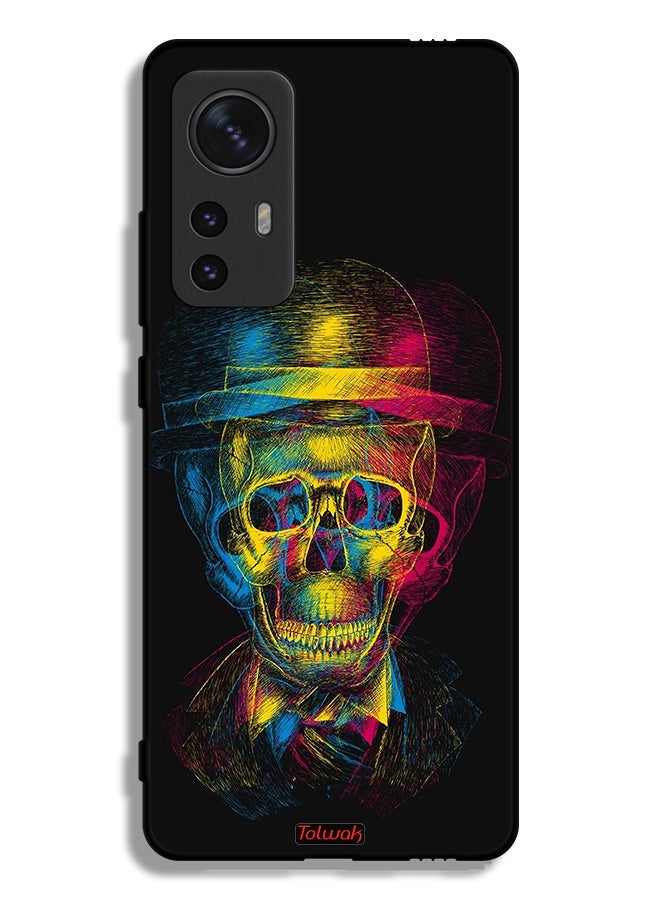 Tolwak Xiaomi 12X Protective Case Cover Skull Colorful Hat Fantasy Art - Image 2
