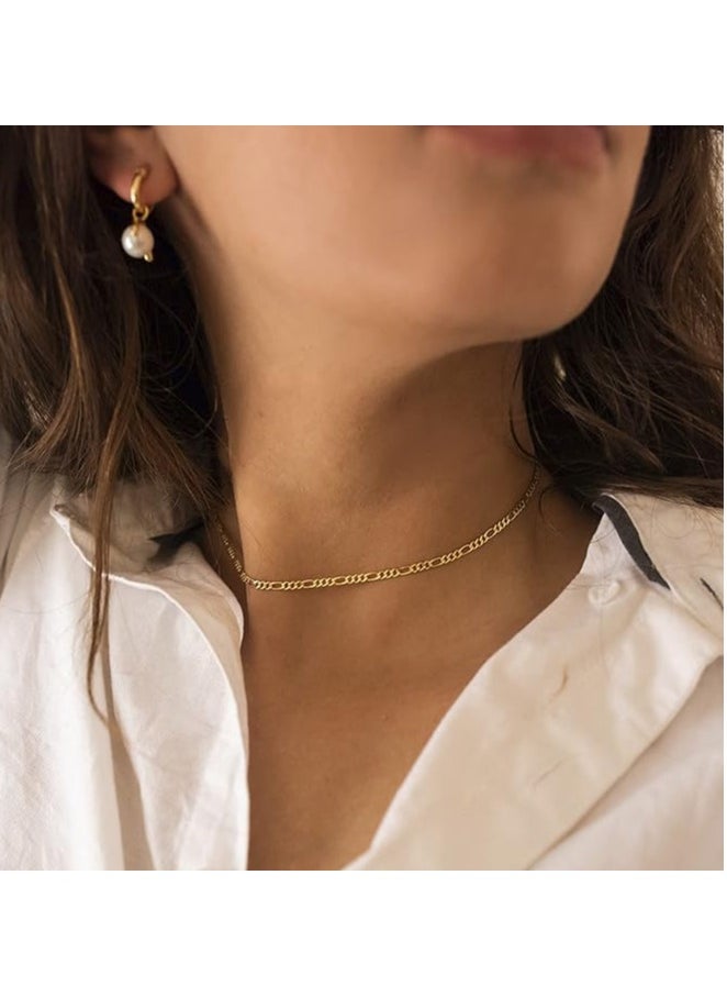 سلسلة حريمي , مطلي ماء ذهب عيار 18 , 2ملم ,طول السلسلة 45 سم