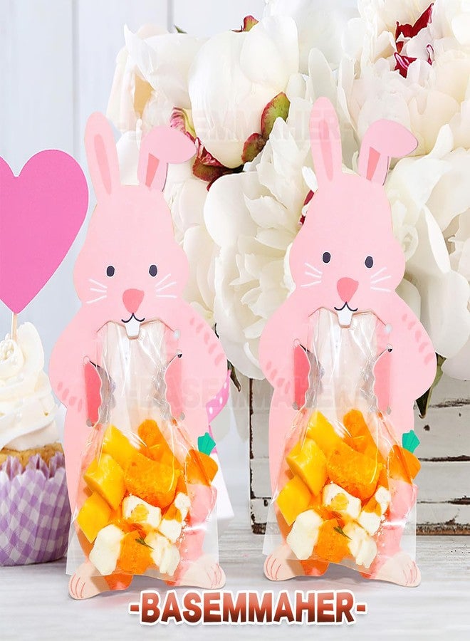 بيسماهير 30 كيس حلوى على شكل أرنب عيد الفصح، أكياس ورقية شفافة مزينة برسومات كرتونية لأرانب وجزر، أكياس حلوى على شكل بسكويت، أكياس تغليف هدايا لحفلات أعياد الميلاد وحفلات الزفاف، لوازم تزيين - Image 3