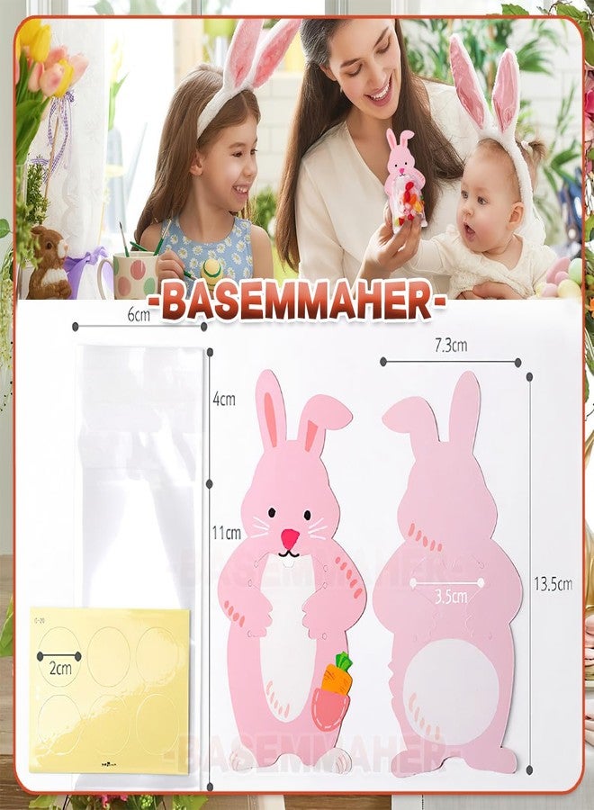 بيسماهير 30 كيس حلوى على شكل أرنب عيد الفصح، أكياس ورقية شفافة مزينة برسومات كرتونية لأرانب وجزر، أكياس حلوى على شكل بسكويت، أكياس تغليف هدايا لحفلات أعياد الميلاد وحفلات الزفاف، لوازم تزيين - Image 2