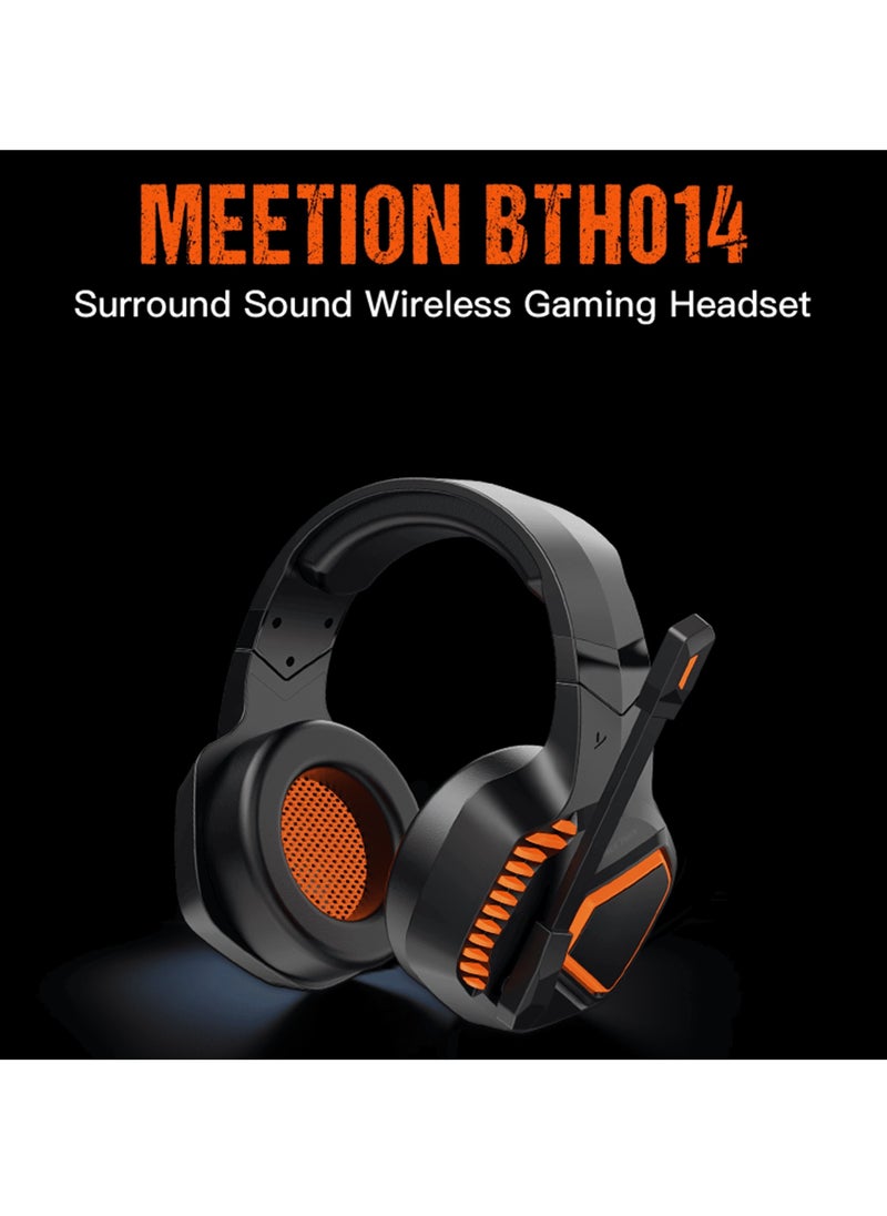 Meetion - MEETION Surround Sound Wireless Gaming Headset BTH014 2.4g/Bluetooth/wired three-mode connection Rotatable noise-cancelling microphone Lightweight soft white leather earmuffs - Image 1