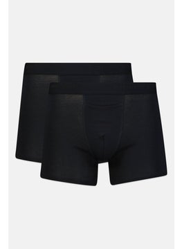 Men 2 Pack 4 Inseam Solid Trunk, Black