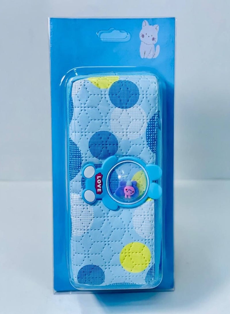 مقلمة الدبدبوب السيليكون الخامة القماش في الجلد 2 سوسته  بالألوان المختلفة - Image 2