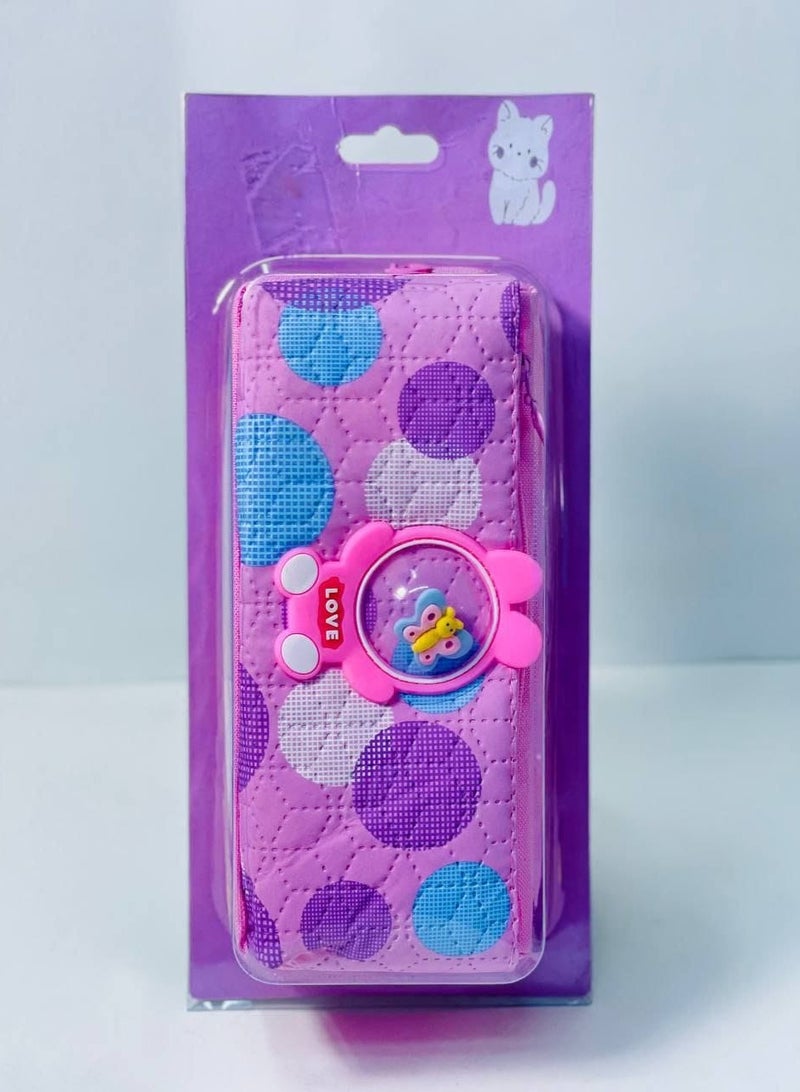 مقلمة الدبدبوب السيليكون الخامة القماش في الجلد 2 سوسته  بالألوان المختلفة - Image 3