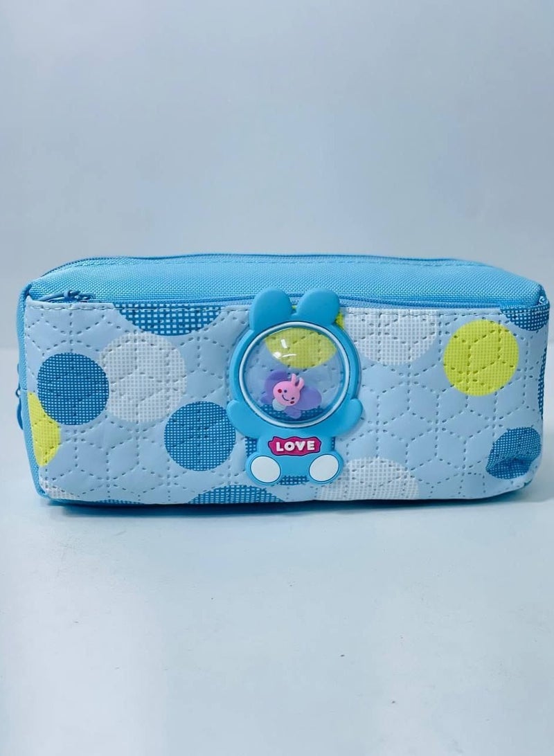 مقلمة الدبدبوب السيليكون الخامة القماش في الجلد 2 سوسته  بالألوان المختلفة - Image 4