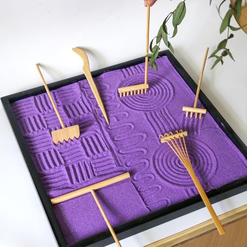 BangBangDa Mini Zen Garden Rake Set 6PCS - Premium Natural Bamboo Sand Rakes with Gift Box - Zen Garden Tools Kit Accessories Japan Zen Gift Stylus for Meditation & Sand Art - Image 3