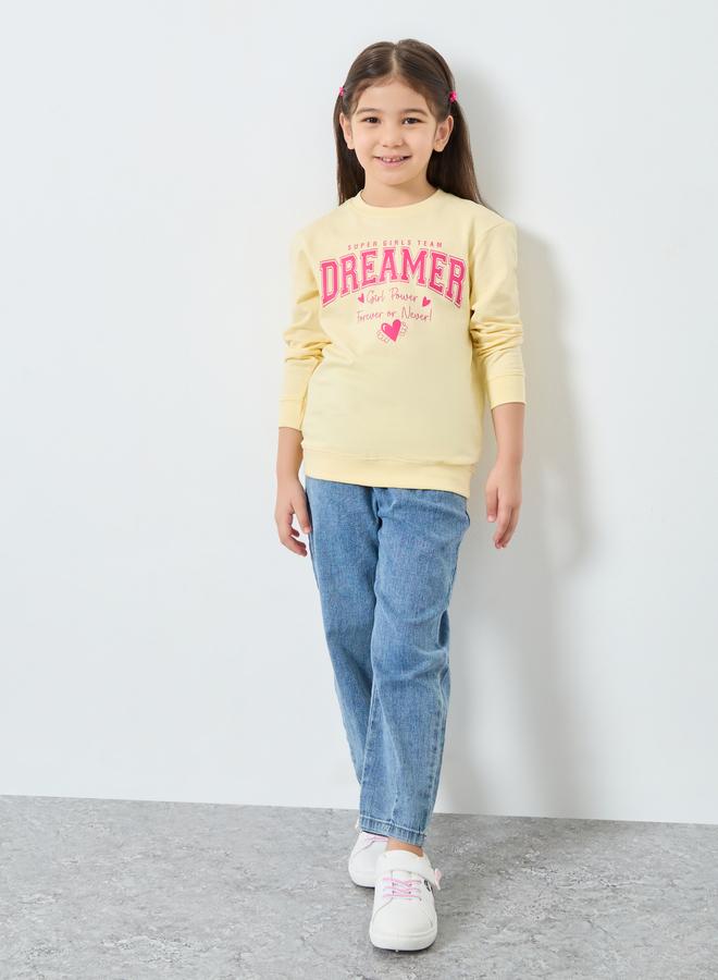 Styli Girls Yellow Dreamer Graphic Sweatshirt - Image 2