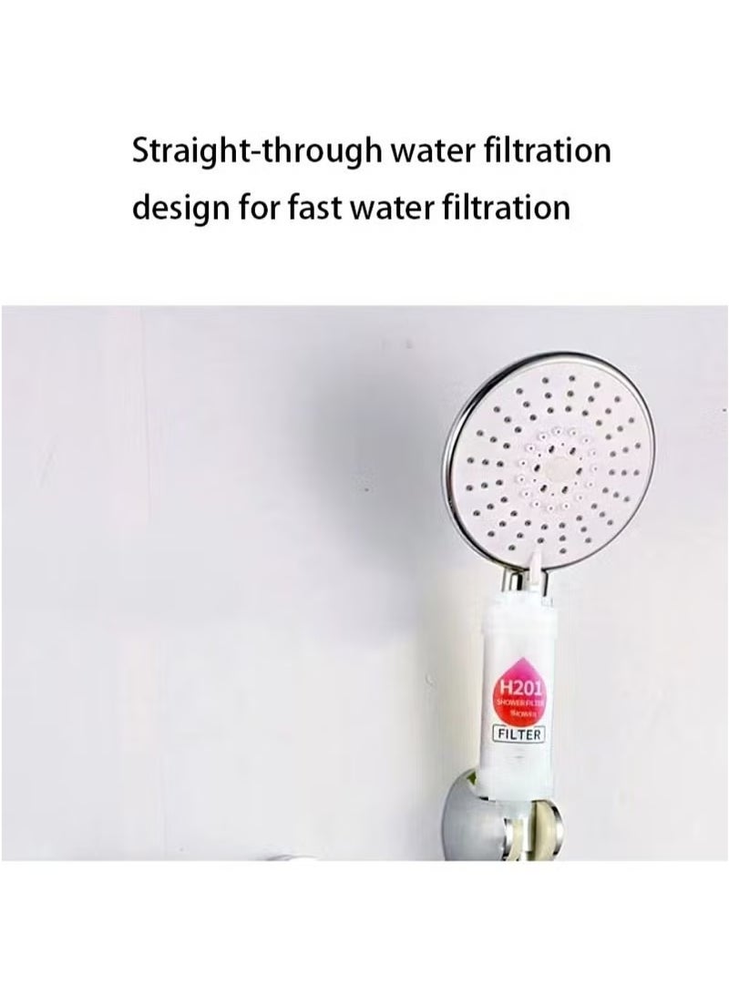 2 Pcs Vitamin C Shower Filter, Shower Head Filter to Remove Chlorine Fluoride Deposits, Water Purification Filtration with Beads, Helps with Dry Skin and Hair Loss, Easy to Install(Pine forest fragrance + lavender) - Image 2